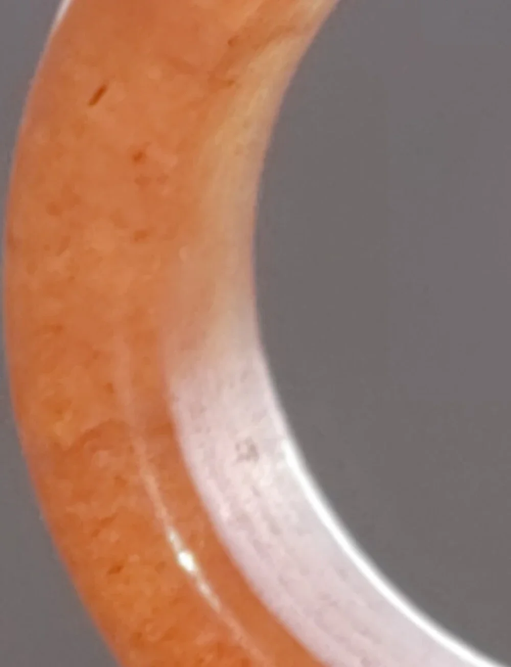 Orange Jade Band Ring Sz 5.5-5.75